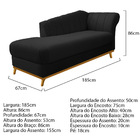 Kit Diva Recamier Vanessa 185cm Lado Esquerdo E 02 Poltronas