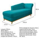 Kit Diva Recamier Vanessa 185cm Lado Esquerdo E 02 Poltronas