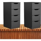 Kit Dois Organizadores Quatro Gavetas Sem Puxador Moderno