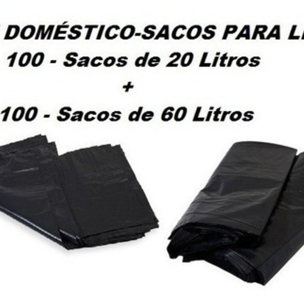 Kit Doméstico Sacos Para Lixo 20 E 60 Litros