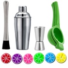 Kit Drink Barman Coqueteleira E Marcador De Copos Color Citru