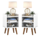 Kit Duas Mesa De Canto Conjunto Quarto Moderno