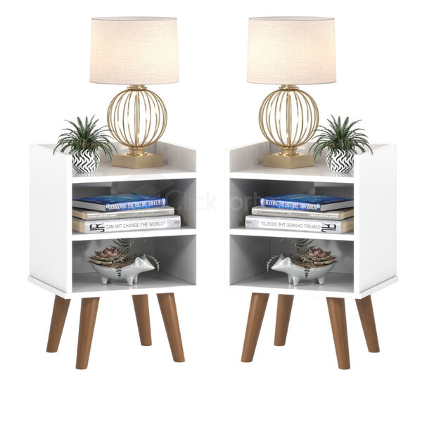 Kit Duas Mesa De Canto Conjunto Quarto Moderno