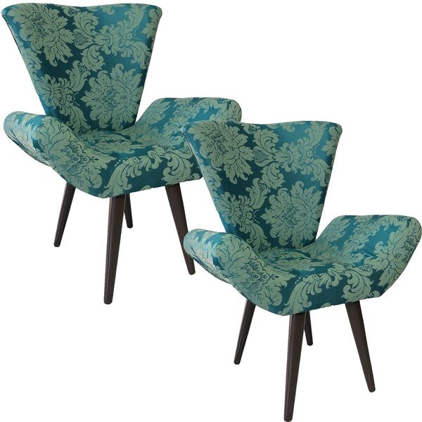 Kit Duas Poltronas Decorativa Elegance 21 Verde