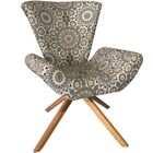 Kit Duas Poltronas Elegance Base Giratória Ferro E Madeira Ze