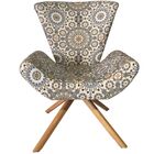 Kit Duas Poltronas Elegance Base Giratória Ferro E Madeira Ze