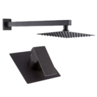Kit Ducha 20x20 Slim De Parede+acab Monocomando Black Matte