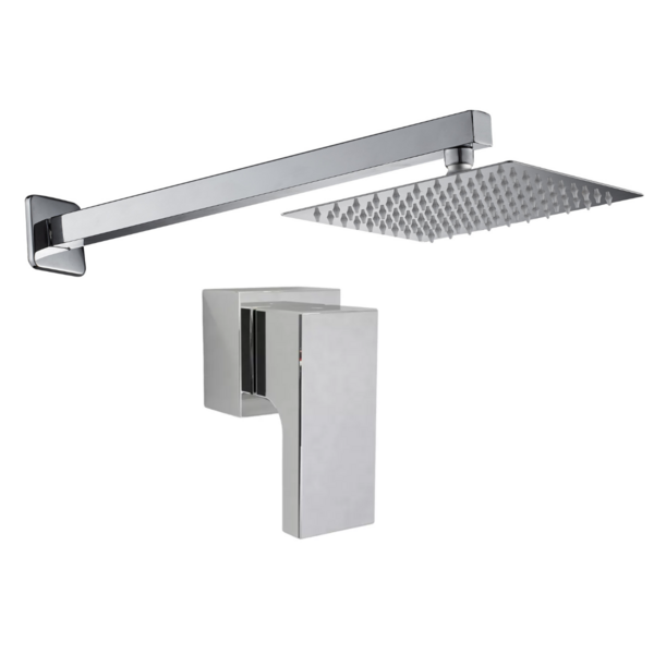 Kit Ducha 20x20 slim Piscina + Acabamento Alavanca para Regis