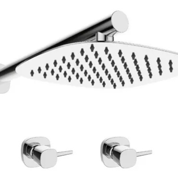 Kit Ducha Chuveiro 20x20 De Parede Cromado+acabam Registro