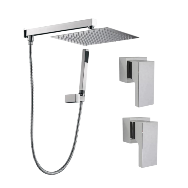 Kit Ducha Chuveiro Gás Solar Desviador chuveirinho 20x20 Crom