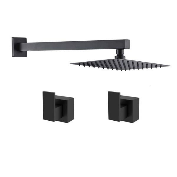 Kit Ducha Slim De Parede + Acabamento Registro Black Matte