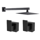 Kit Ducha Slim De Parede + Acabamento Registro Black Matte