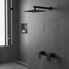 Kit Ducha Slim De Parede + Acabamento Registro Black Matte