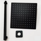 Kit Ducha Slim Quadrado 20x20cm Preto 02 Acabamento Preto