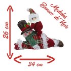 Kit Dupla Bonecos De Natal Tecido Xadrez Natalino 34cm