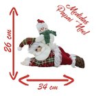 Kit Dupla Bonecos De Natal Tecido Xadrez Natalino 34cm