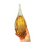 Kit Dupla Muranos Decorativos Gota De Cristal Âmbar