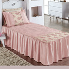 Kit Dyvine Cortina E Cobre Leito 4 Peças - Rosê