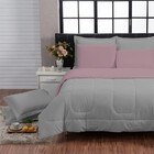 Kit Edredom 200 Fios Italiano 100% Algodão 6 Peças Dupla Face