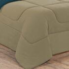 Kit Edredom 2 Peças Solteiro Avelã Azul Petróleo