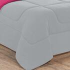 Kit Edredom 2 Peças Solteiro Cinza Pink