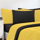 Kit Edredom 3 Peças Casal Amarelo Preto