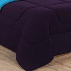 Kit Edredom 3 Peças Casal Roxo Azul Turquesa