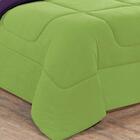 Kit Edredom 3 Peças Casal Verde Pistache Roxo