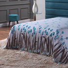 Kit Edredom 5 Pçs Floral Queen Branco E Azul Casen