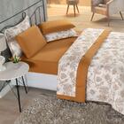 Kit Edredom + Jogo De Lençol 5 Peças Solteiro Cobre