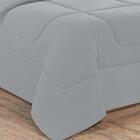 Kit Edredom + Jogo De Lençol 6 Peças Queen Cinza Cinza