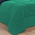 Kit Edredom + Jogo De Lençol 6 Peças Queen Verde Jade Azul Ma