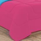 Kit Edredom + Jogo De Lençol 6pçsking Pink /azul Turquesa