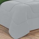 Kit Edredom + Jogo De Lençol 7 Peças Casal Cinza Verde Bandei