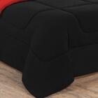 Kit Edredom + Jogo De Lençol 7 Peças Casal Preto Vermelho