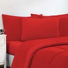 Kit Edredom + Jogo De Lençol 7pçs Casal Vermelho Vermelho