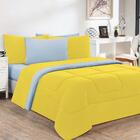 Kit Edredom + Jogo De Lençol 7pçsking Amarelo/azul Bebê