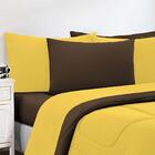 Kit Edredom + Jogo De Lençol 7pçsqueen Amarelo Tabaco