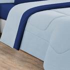 Kit Edredom + Jogo De Lençol 7pçsqueen Azul Bebê Azul Royal