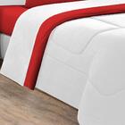 Kit Edredom + Jogo De Lençol 7pçsqueen Branco Vermelho