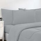 Kit Edredom + Jogo De Lençol 7pçsqueen Cinza Cinza