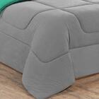 Kit Edredom + Jogo De Lençol 7pçsqueen Cinza Verde Jade