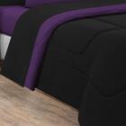 Kit Edredom + Jogo De Lençol 7pçsqueen Preto Roxo