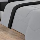 Kit Edredom + Jogo De Lençol Malha 5 Peças Solteiro Cinza Pre