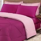 Kit Edredom + Jogo De Lençol Solteiro 04 Peças Pink E Rosa