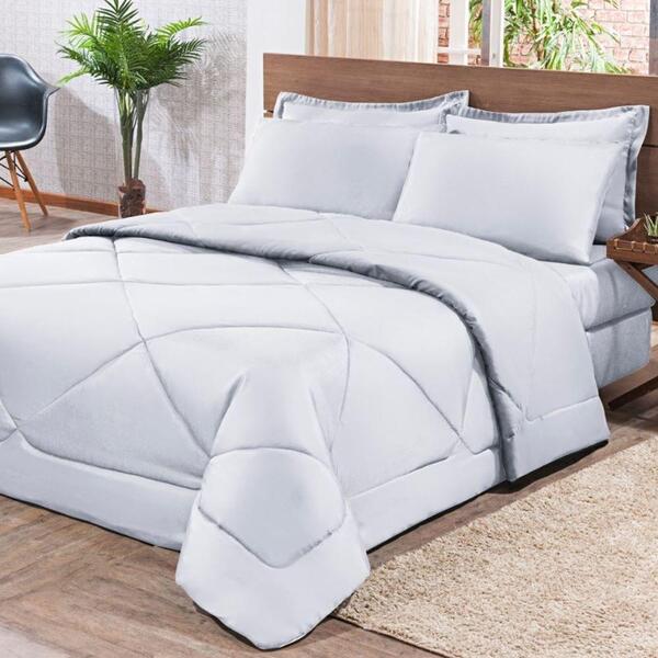 Kit Edredom + Jogo De Lençol Solteiro 04pçsbranco