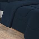 Kit Edredom + Jogo De Lençol Solteiro Azul Marinho