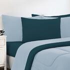 Kit Edredom + Lençol 5pçs Solteiro Azul Bebê/azul Petróleo