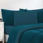 Kit Edredom + Lençol 7pçs Queen Azul Petróleo/azul Petróleo
