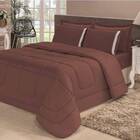 Kit Edredom Aconchego Casa Dona Dupla Face Casal Queen 6 Pçs